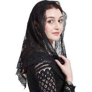 Triangle Lace Veil Triangle Chapel Veil Lace Bridal Veil Funeral Veil for Women